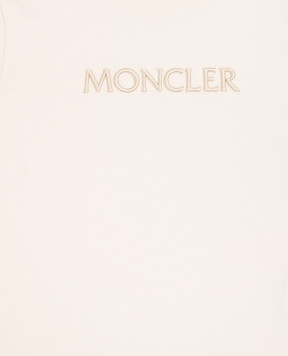 Moncler ENFANT Children's beige T-shirt with logo embroidery L19548C0000989AT9810