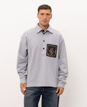 Dolce&Gabbana Grey sweatshirt with polo collar G9CEIZHU7W4