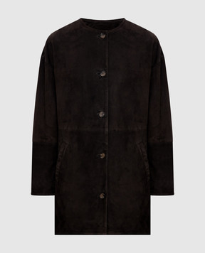 Loulou de Saison WAREN dark brown suede coat WAREN