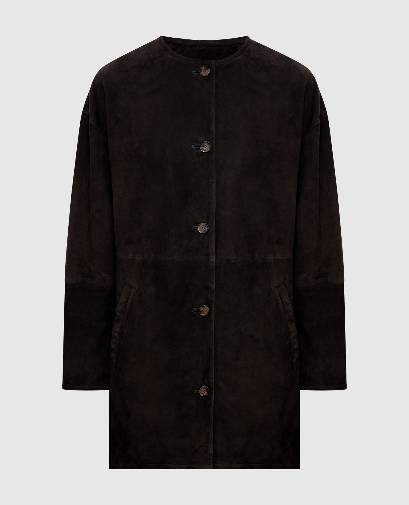 

WAREN dark brown suede coat Loulou de Saison