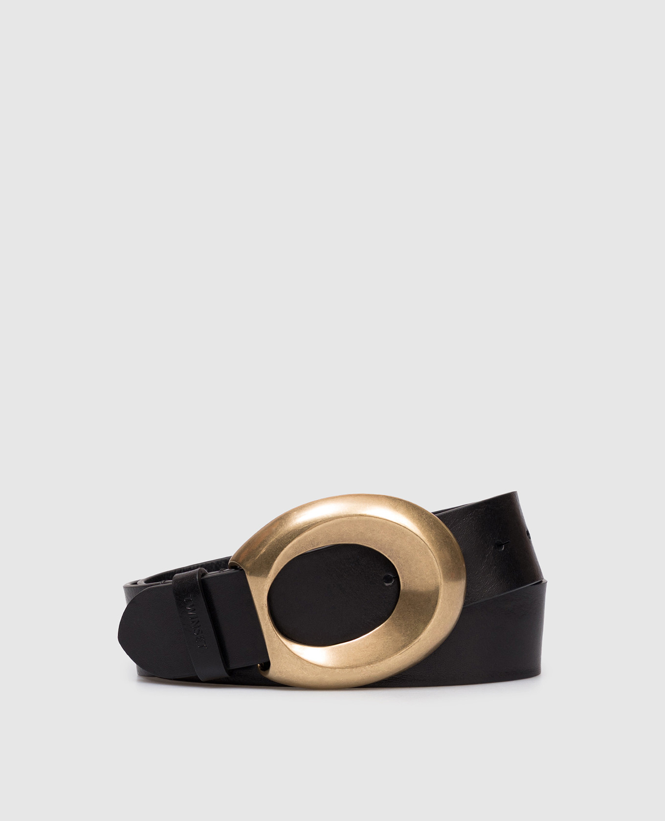 

Black leather belt with logo Twinset