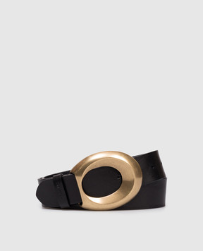 Twinset Black leather belt with logo 252TS5BBB