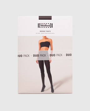 Wolford Set of black tights with wool 200 den 11336