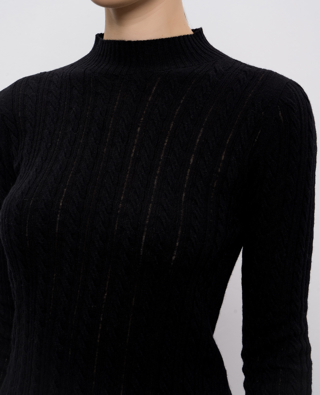 

Black golf with patterned wool Twinset