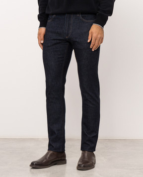 Enrico Mandelli Blue jeans with logo patch 0MIAMI6255