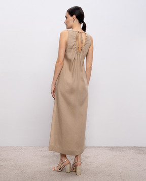 Peserico Beige linen midi dress S0216802647