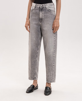 Dondup Bessie grey jeans with logo patch DP784DF0277DMW7