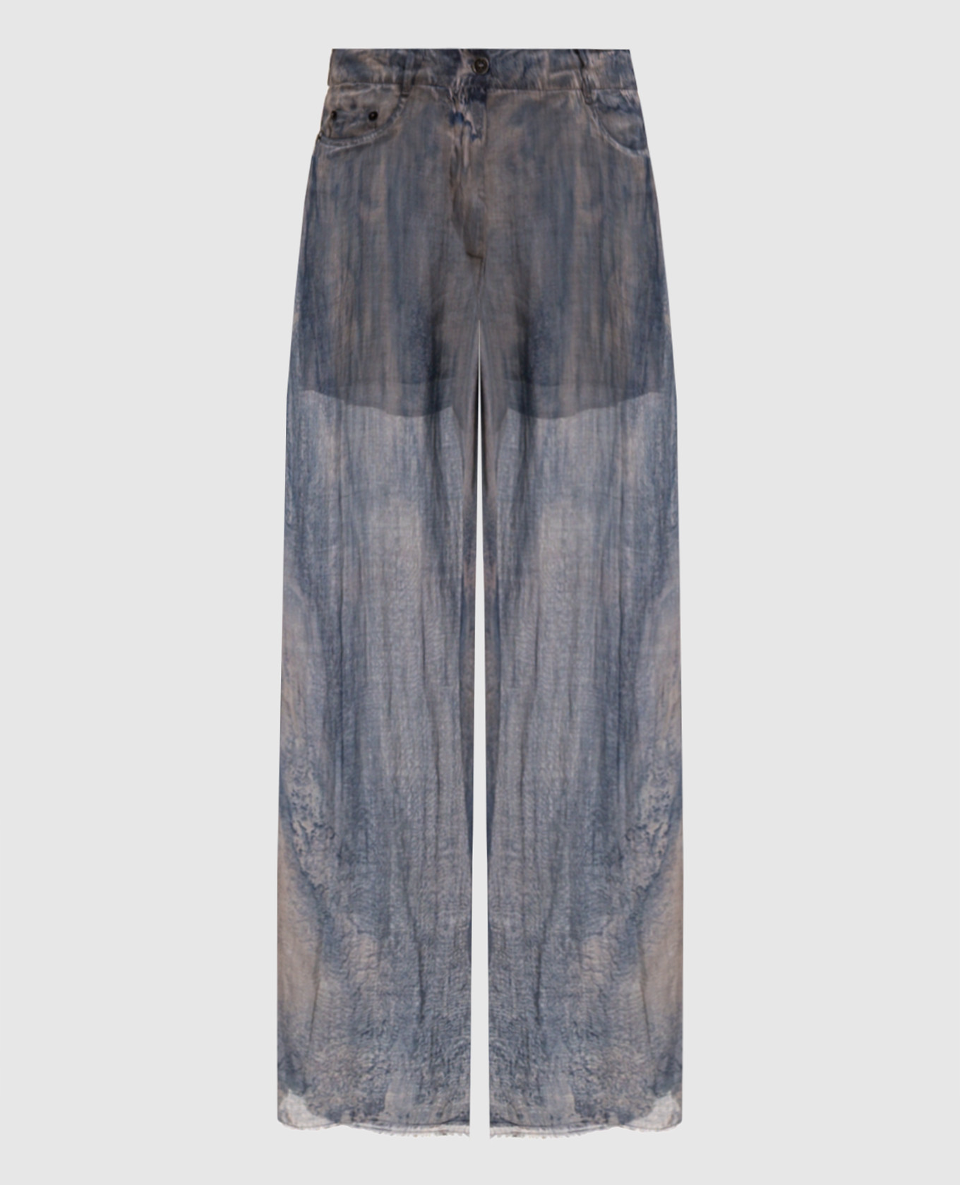 

Blue printed framed pants Masnada