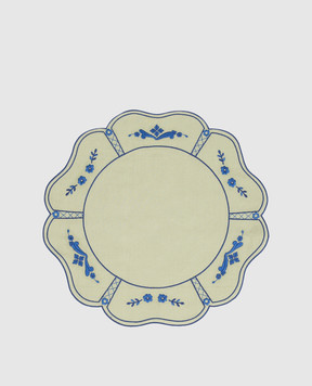 Los Encajeros Green table mat with embroidery PLACEMATORIENTE
