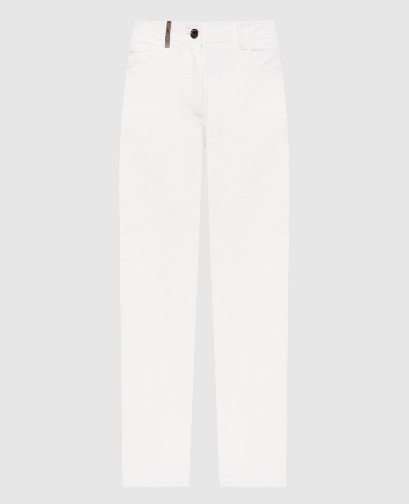 White corduroy pants with logo Peserico