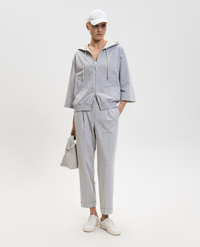 Peserico Gray pants with patch A04514J002379