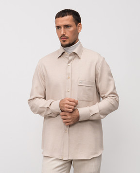 Stefano Ricci Beige cashmere patterned shirt MC007374R3063