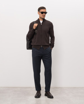 Cashmere&Whiskey Brown merino wool cardigan 97396