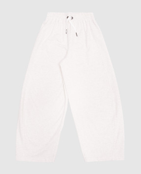 Brunello Cucinelli Children's white melange sweatpants BH827E661B