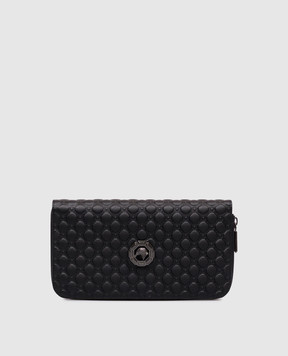 Stefano Ricci Black leather clutch wallet with Asia embossed PP312GUMR1MR