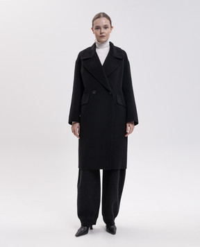 Max Mara Black double-breasted BRUNO coat made of wool and cashmere SMMBRUNO
