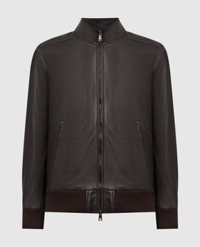 Cashmere&Whiskey Brown leather jacket DF272NAPPA