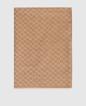 Max Mara Brown scarf PANIERE with wool and silk MXAPANIERE