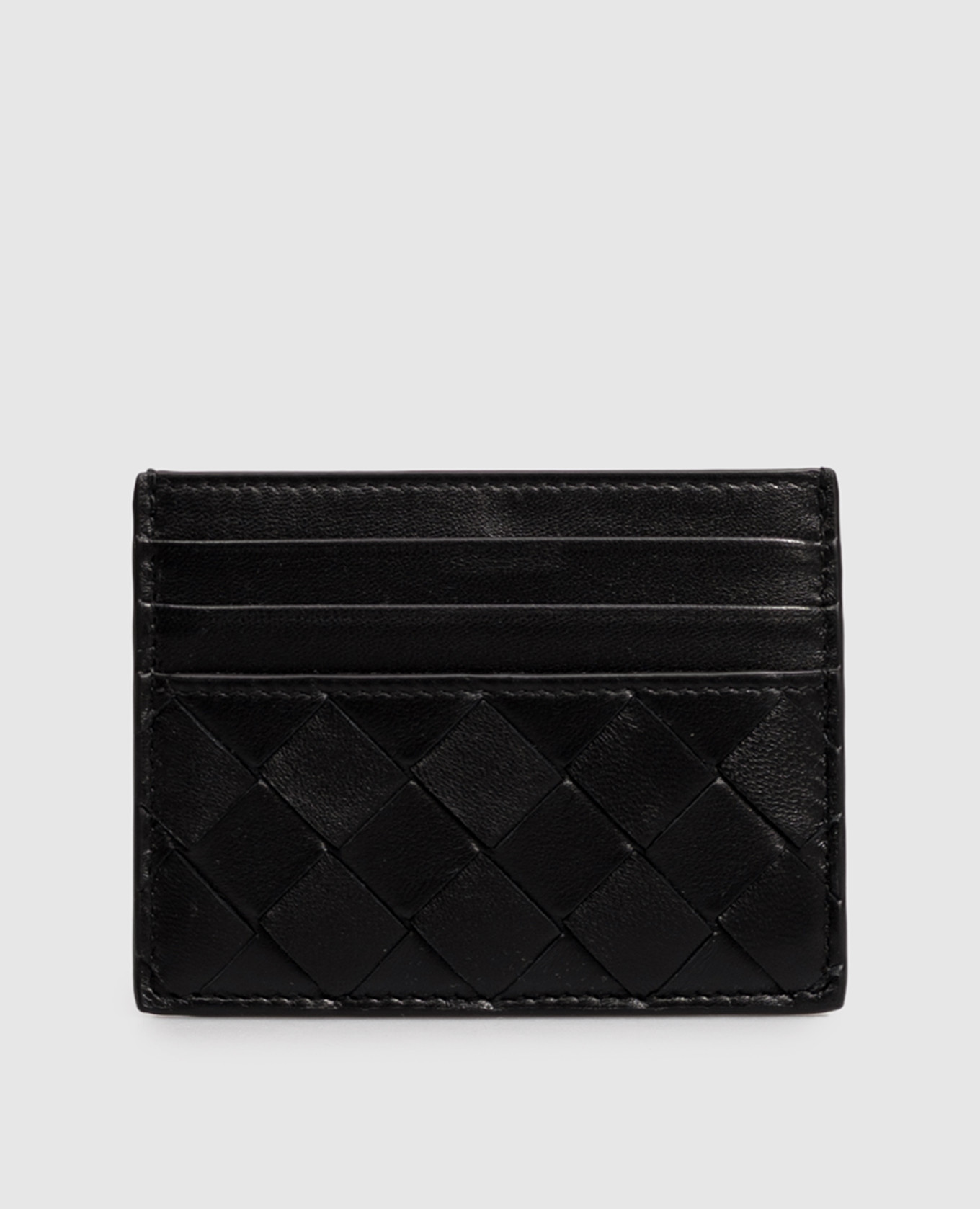 Black Intrecciato leather cardholder