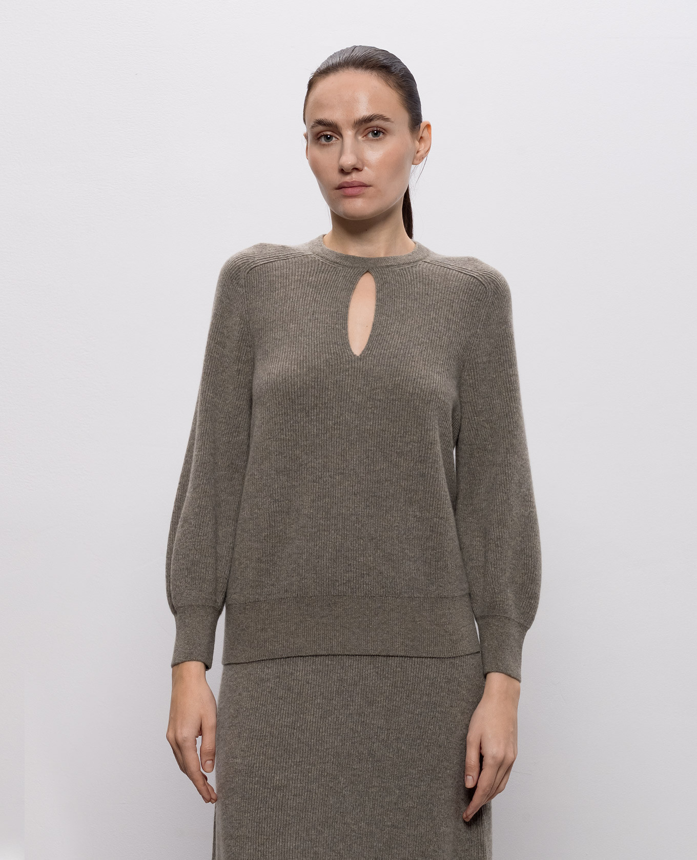 Khaki cashmere jumper Agnona 3