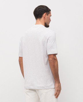 Brunello Cucinelli Grey melange T-shirt with embroidered emblem M0B137451G