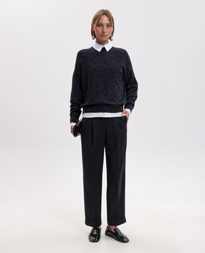 Peserico Blue wool sweater with lurex A99269F1809771