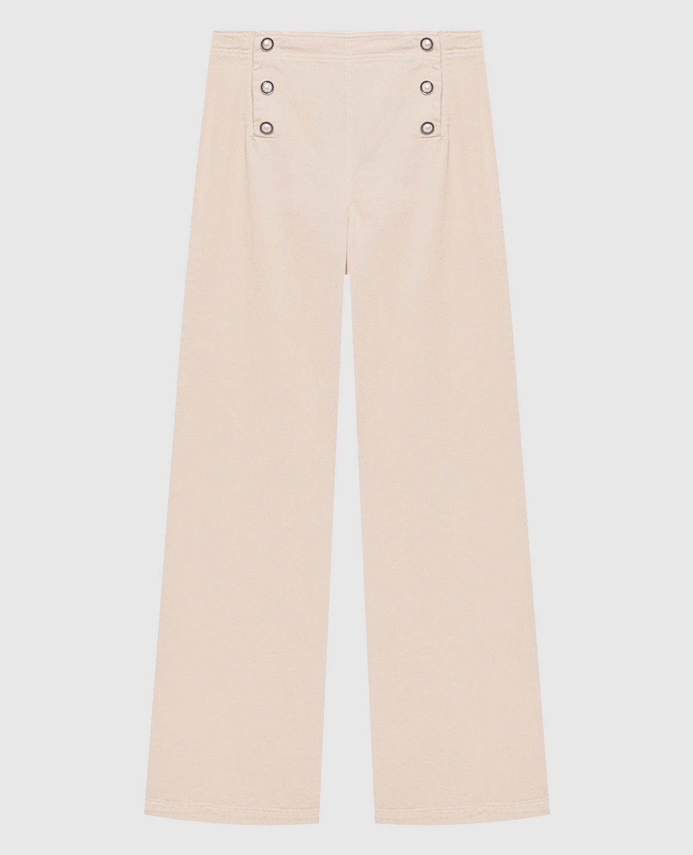 Beige flared jeans with logo patch Twinset