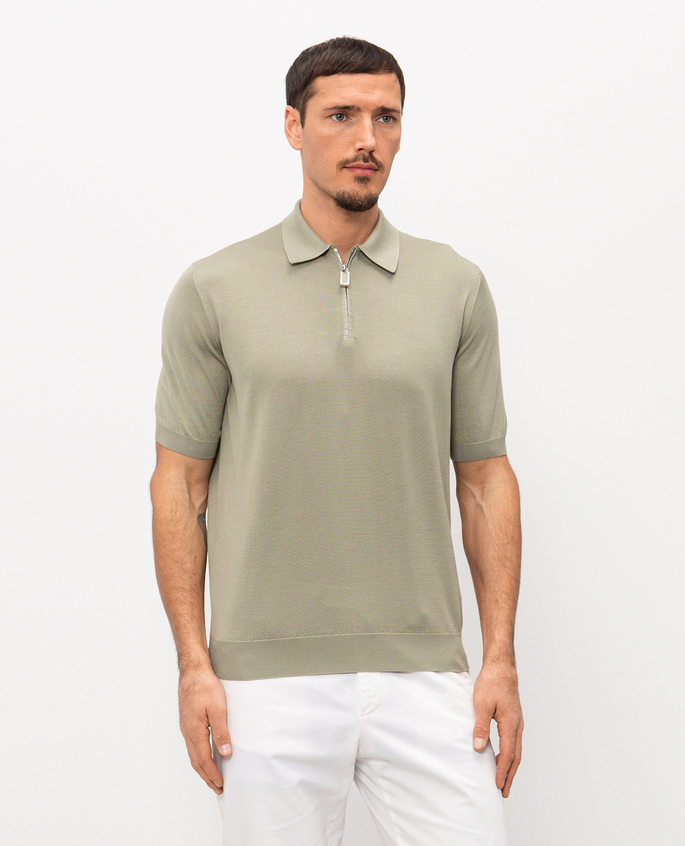 

Green silk polo shirt Stefano Ricci