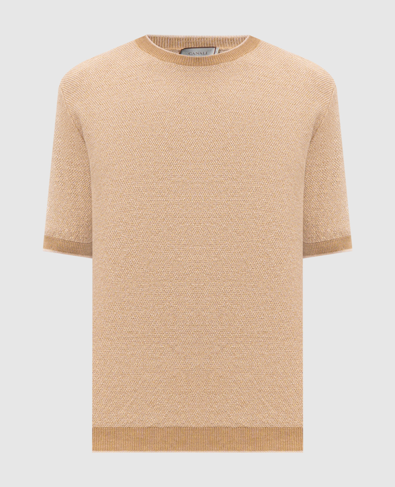 

Beige linen and silk T-shirt Canali