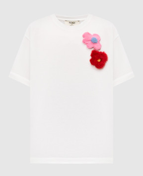 Fendi White T-shirt with brooches FS9776AOUH