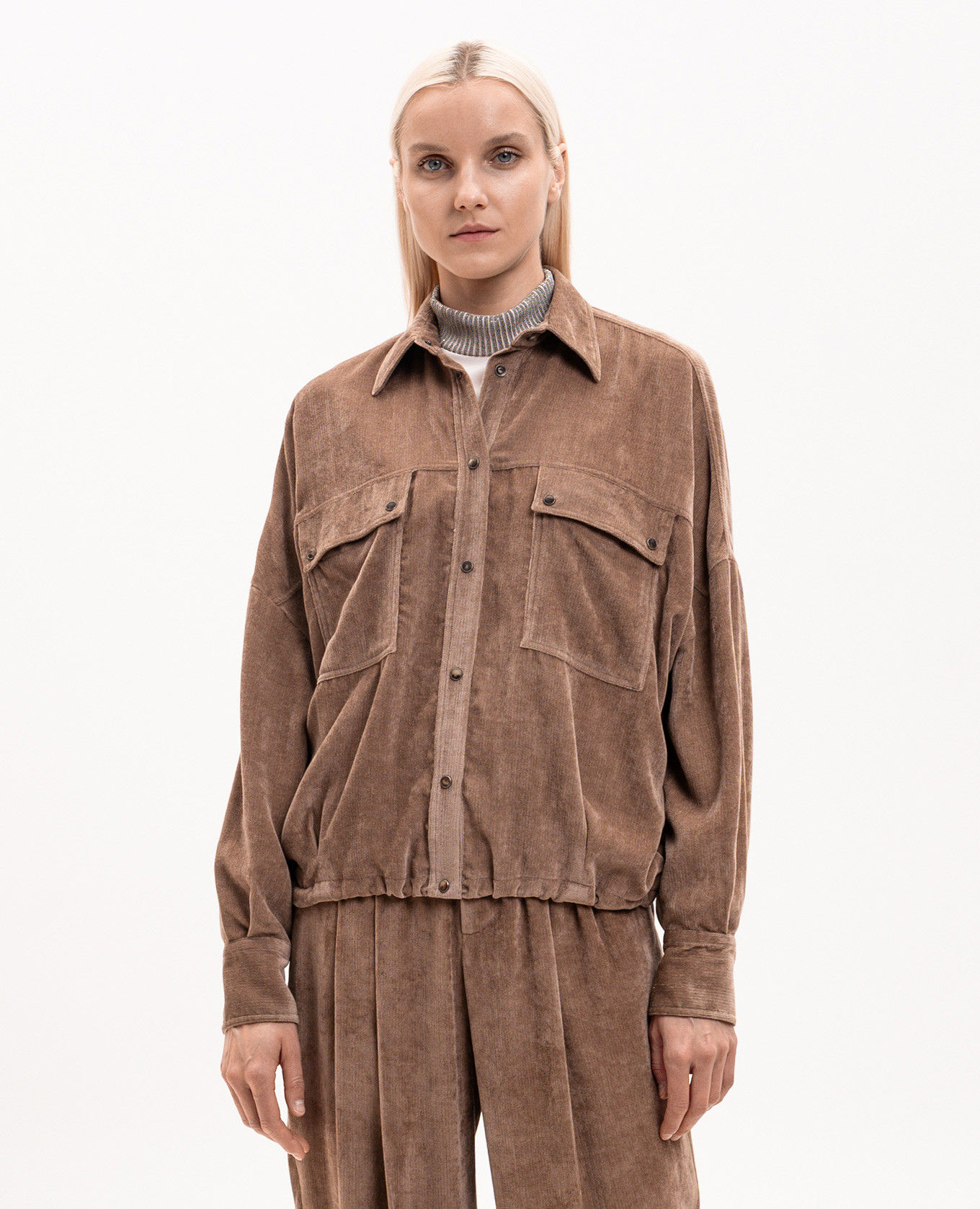 Brown corduroy shirt jacket Brunello Cucinelli 3