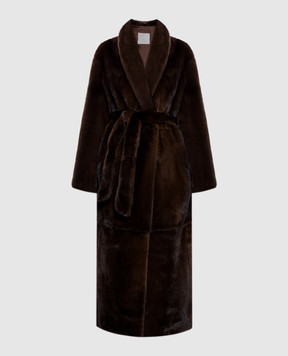 Rindi Dark brown mink fur coat with a smell 061VS026