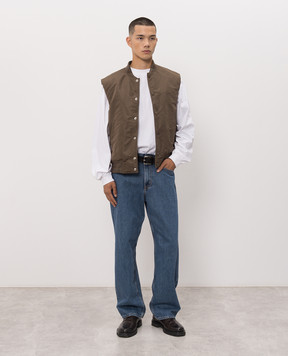 Givenchy Brown vest with logo embroidery BM01J6166P