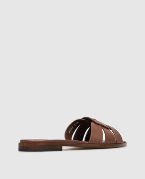 Doucal's Brown leather flip-flops DD8696DEGNUF073