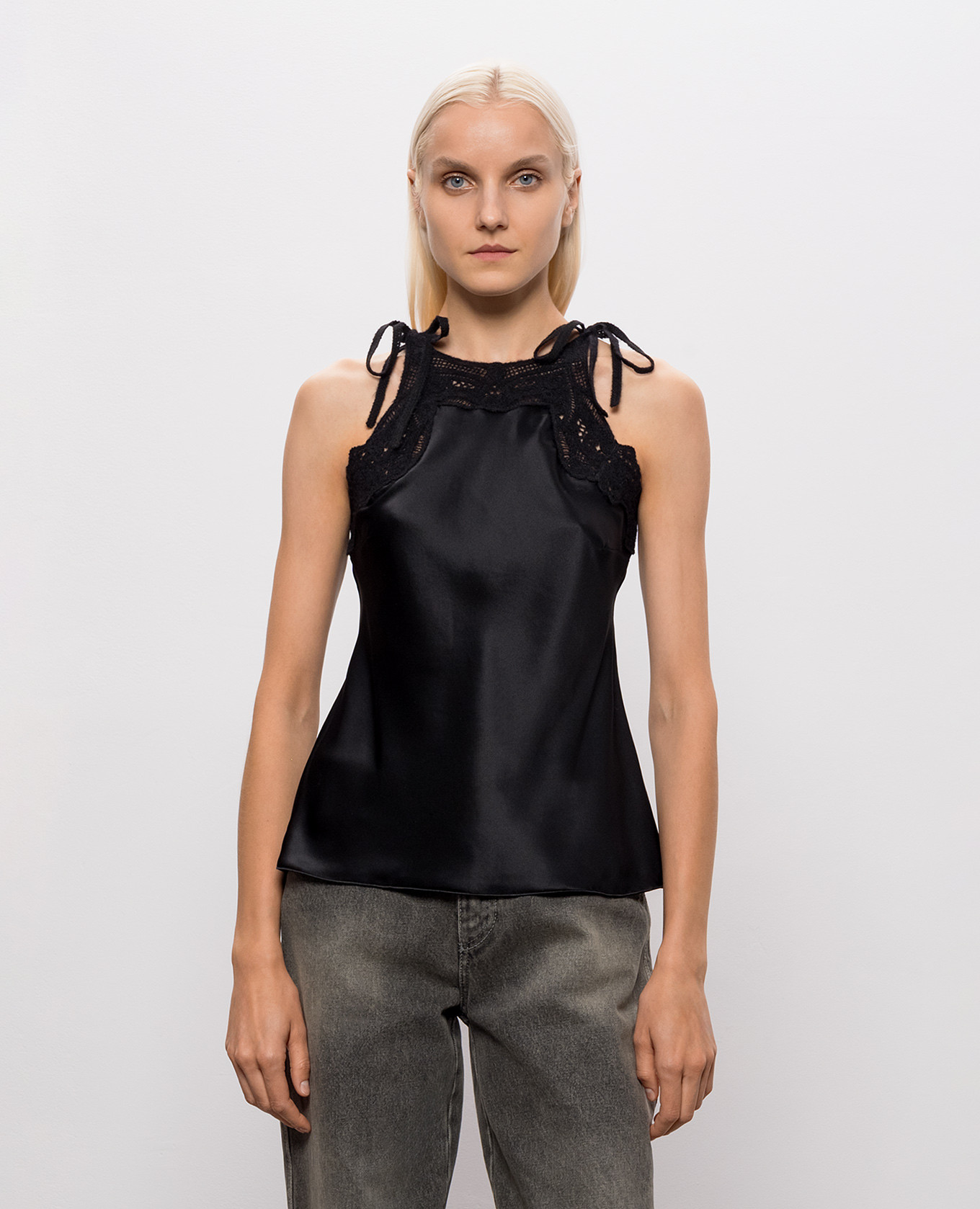 Black silk top Ermanno Scervino 3