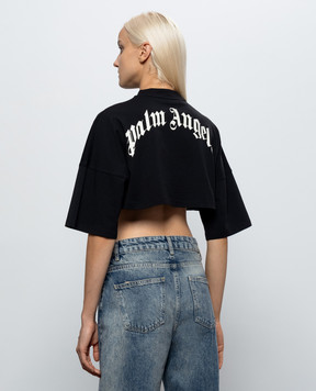 Palm Angels Black cropped T-shirt PAWAA001JR001