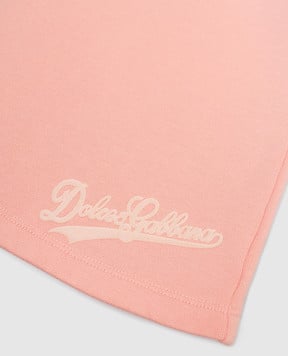 Dolce&Gabbana Children's pink skirt with textured logo L5JIC1G7PWH812+