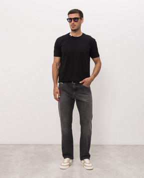 Dolce&Gabbana Black T-shirt with logo patch G8TW5TFU7EQ