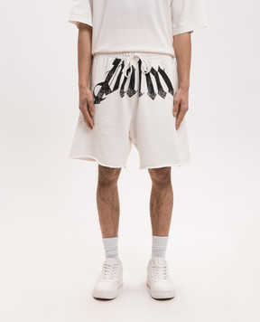 Palm Angels White shorts with logo print PMCI02CS26FLE001
