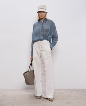 Brunello Cucinelli Gray blouse with drapery M0F91MX616