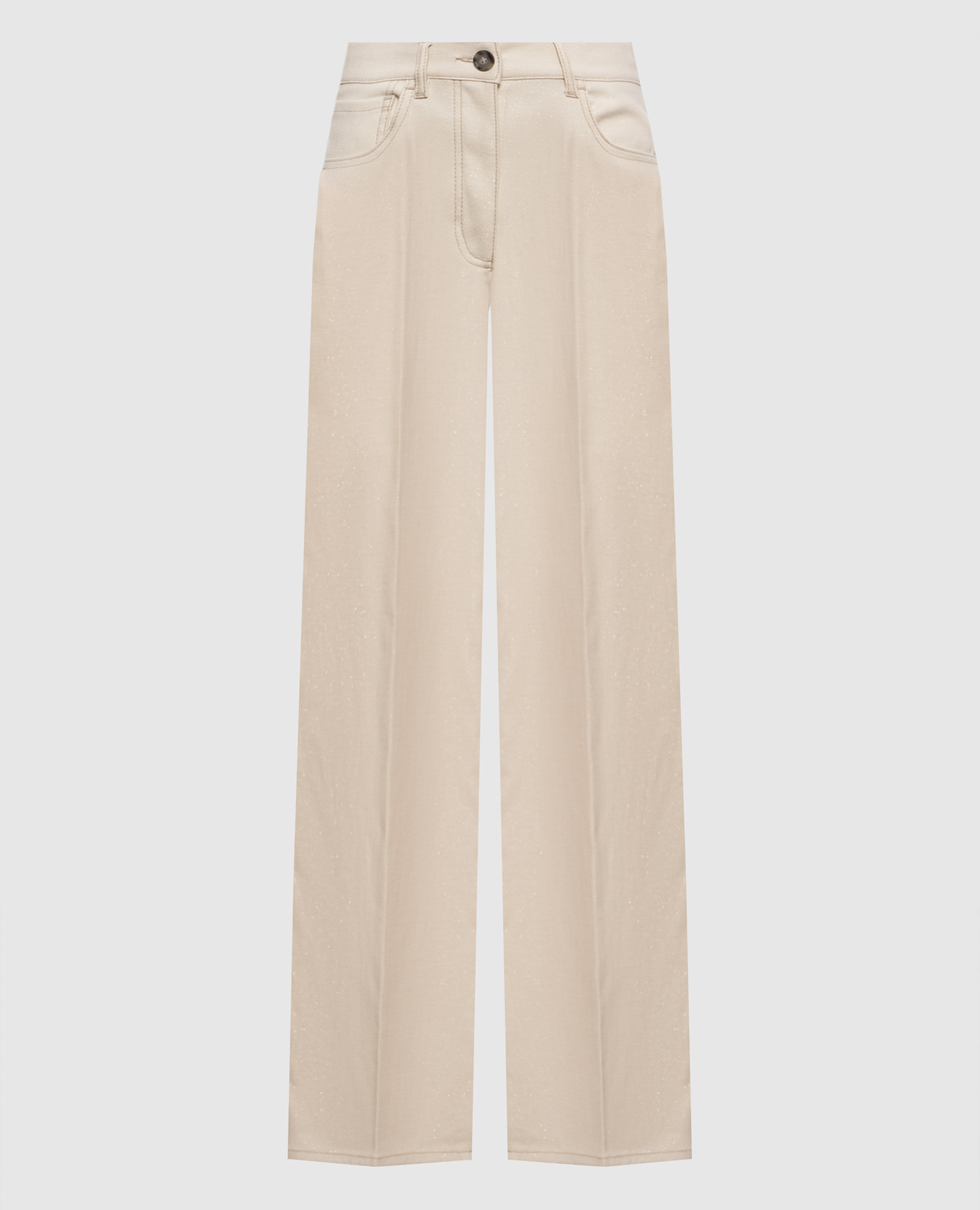 Beige jeans with lurex