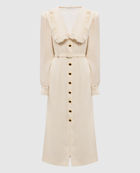 Alessandra Rich Ivory wool midi dress FABX4389F4843