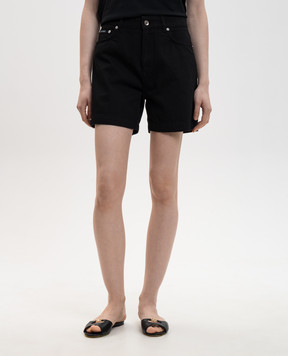 Dolce&Gabbana Black denim shorts with logo FTC8QDG8OU3