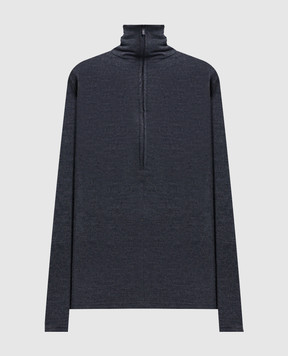 Y`S Yamamoto Gray wool zipper jumper YWB02116