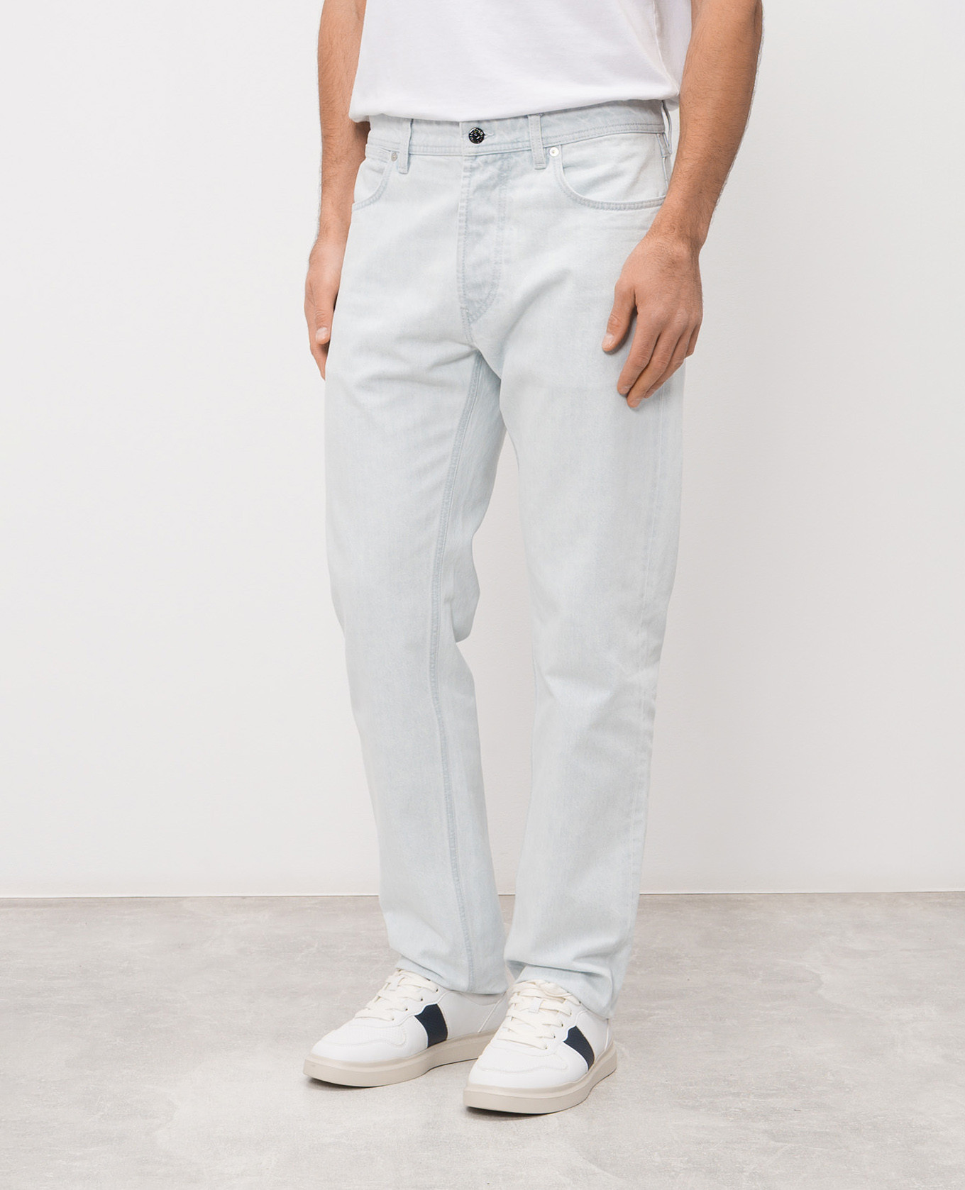 

Blue jeans with logo patch Stone Island, Light blue