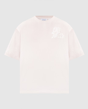 Off-White Pink T-shirt with logo print 44MAA120S26J00U
