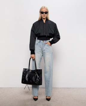 Balenciaga Black cropped bomber jacket A0029MTTO29