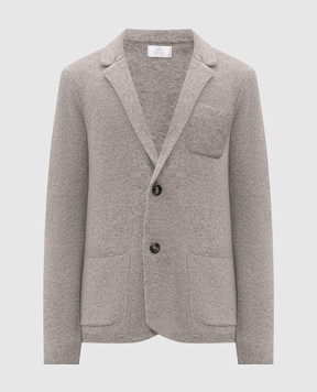 Pini Parma Gray wool and cashmere cardigan JAMAGLGR