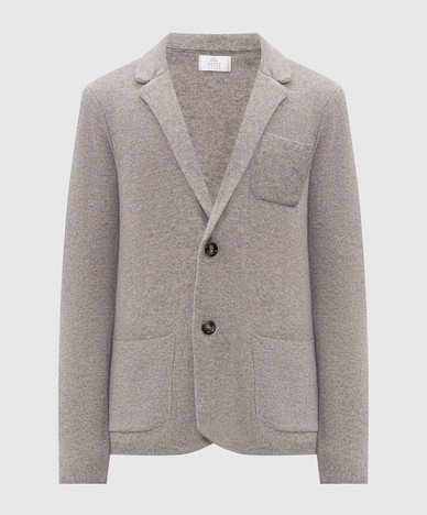 Gray wool and cashmere cardigan