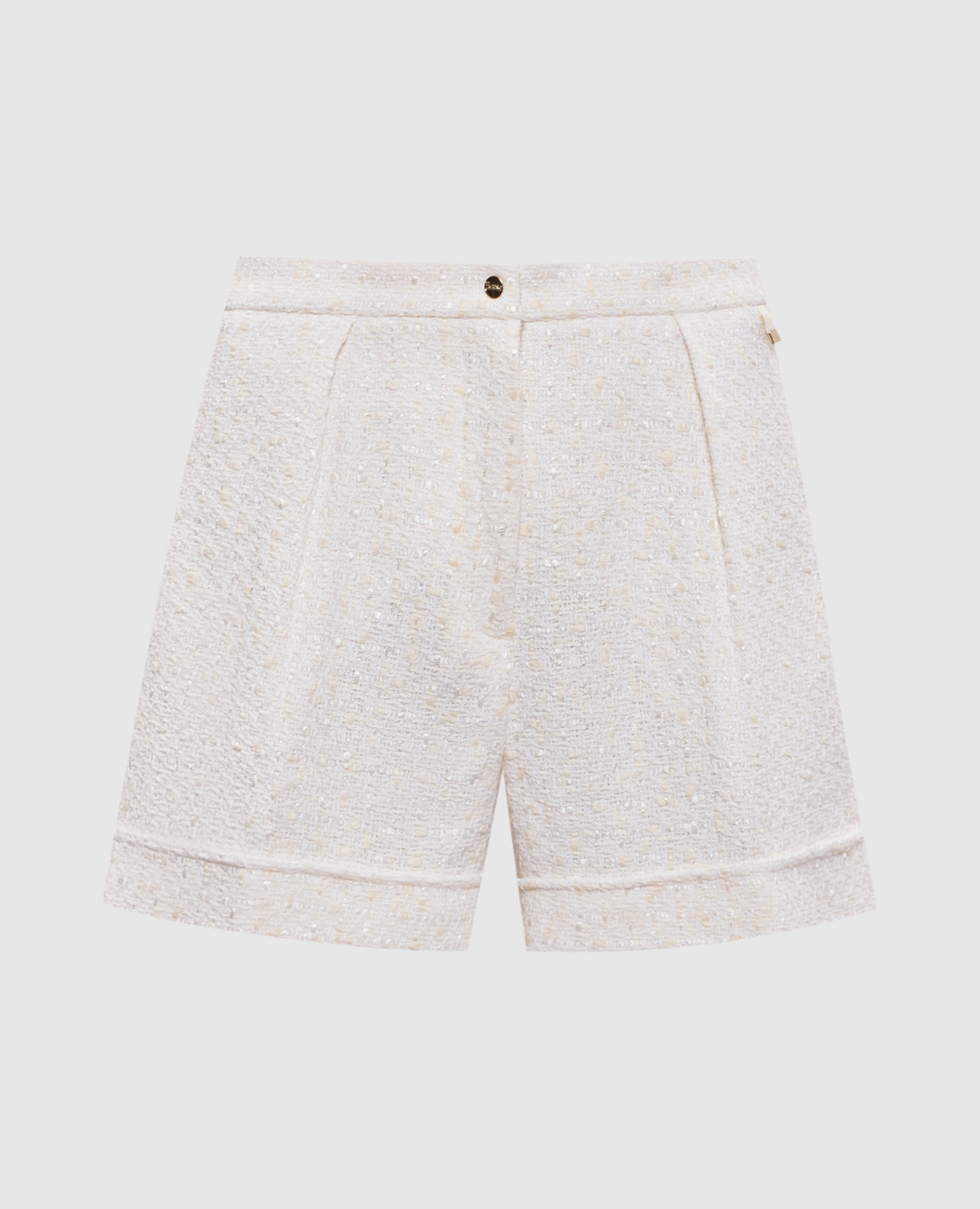 

White tweed shorts with logo Herno